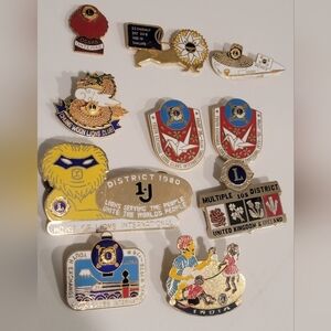 Lions Club International Pins Lot of 10 Pins Great Condition